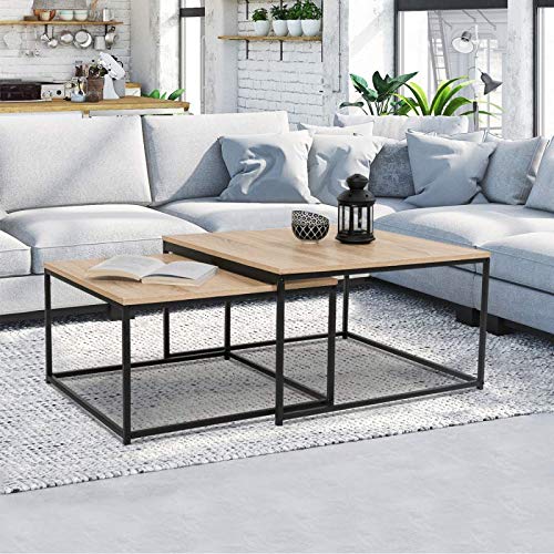 IDMarket-Lot-de-2-Tables-Basses-gigognes-Detroit-6070-Design-Industriel-0-0