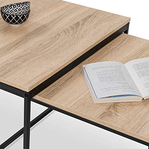 IDMarket-Lot-de-2-Tables-Basses-gigognes-Detroit-6070-Design-Industriel-0-1