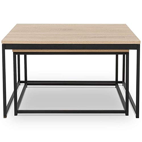 IDMarket-Lot-de-2-Tables-Basses-gigognes-Detroit-6070-Design-Industriel-0-2