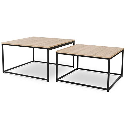 IDMarket-Lot-de-2-Tables-Basses-gigognes-Detroit-6070-Design-Industriel-0