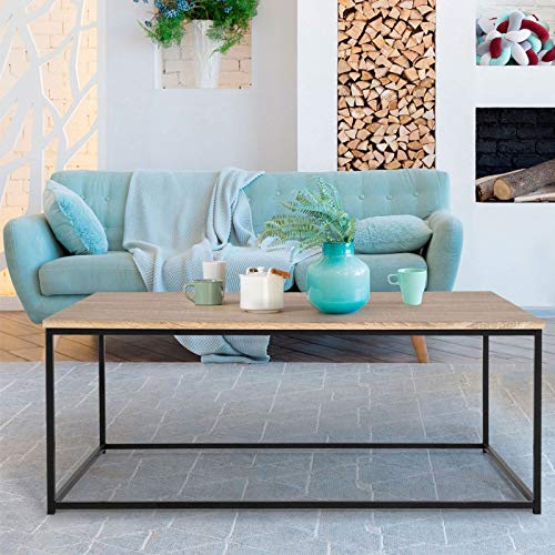 IDMarket-Table-Basse-Detroit-Design-Industriel-Bois-et-mtal-Noir-0-0