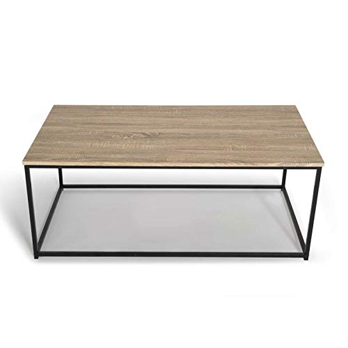 IDMarket-Table-Basse-Detroit-Design-Industriel-Bois-et-mtal-Noir-0