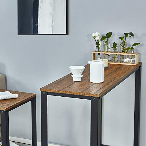 Meerveil-Table-de-Console-Table-dentre-Bout-de-Canap-Table-Caf-Style-Vintage-Industriel-pour-Salon-Entre-Chambre-Veinure-du-Bois-et-Armature-Mtallique-Rigide-0-2