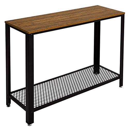 Meerveil-Table-de-Console-Table-dentre-Bout-de-Canap-Table-Caf-Style-Vintage-Industriel-pour-Salon-Entre-Chambre-Veinure-du-Bois-et-Armature-Mtallique-Rigide-0