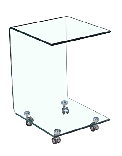 Meubletmoi-Table-dappoint-carre-en-Verre-Bout-de-canape-Transparent-vitr-sur-Roulette-Ambiance-Moderne-Ice-0