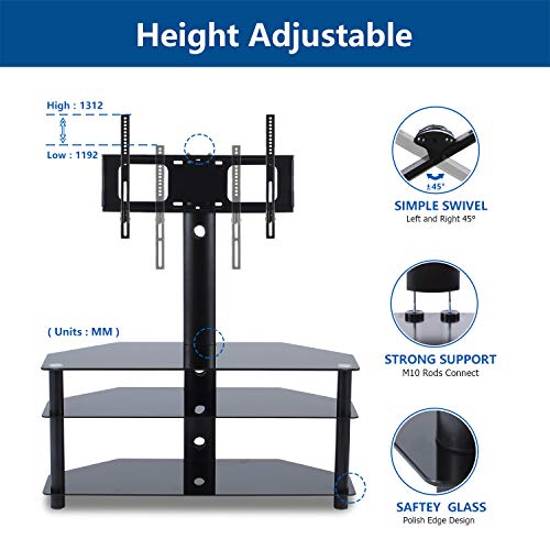 RFIVER-Meuble-TV-avec-Support-Pivotant-Hauteur-Rglable-pour-TVs-et-Ecrans-LCD-LED-de-32--65-Pouces-3-tagres-TW1002-0-2