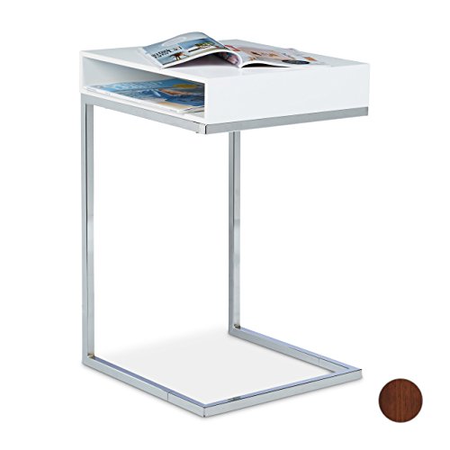 Relaxdays-Table-Basse-HxlxP-61-x-37-x-38-cm-Table-Console-Table-dappoint-canap-pour-Le-Salon-Chevet-Table-Ordinateur-Compartiment-de-Rangement-journaux-papiers-Pieds-en-mtal-Stables-Nature-Blanc-0