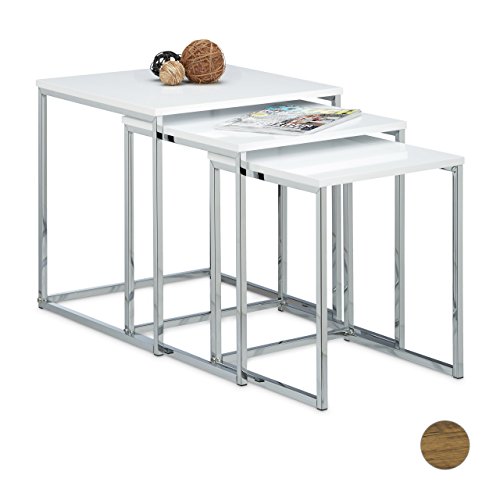 Relaxdays-Table-gigogne-Lot-de-3-HxlxP-42-x-40-x-40-cm-Table-Basse-Table-appoint-Plateau-carr-en-Bois-avec-Pieds-en-mtal-Salon-Gain-de-Place-Table-de-Chevet-Moderne-canap-Nature-Blanc-0