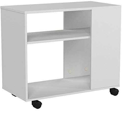 SoBuy-FBT34-W-Bout-de-Canap-Table-Caf-roulante-avec-2-tagres-de-Rangement-2-Niveaux-Bibliothque--roulettes-0