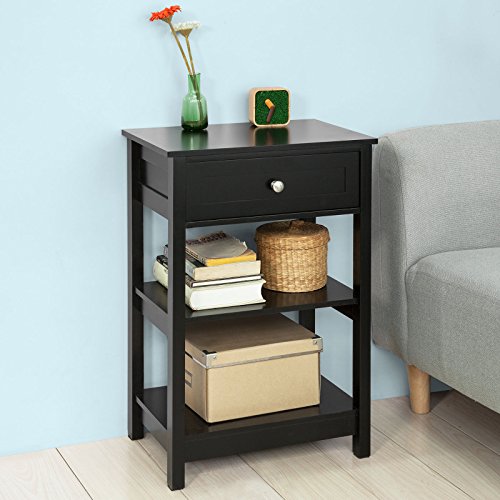 SoBuy-FBT46-Sch-Table-de-Chevet-Table-de-Nuit-Bout-de-Canap-Table-dAppoint-avec-1-tiroir-et-2-tagres-de-Rangement-Noir-0-0