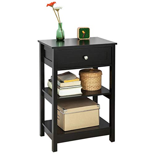 SoBuy-FBT46-Sch-Table-de-Chevet-Table-de-Nuit-Bout-de-Canap-Table-dAppoint-avec-1-tiroir-et-2-tagres-de-Rangement-Noir-0