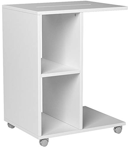 SoBuy-FBT48-W-Bout-de-Canap-Table-dAppoint-Moderne-roulante-avec-2-tagres-de-Rangement-0