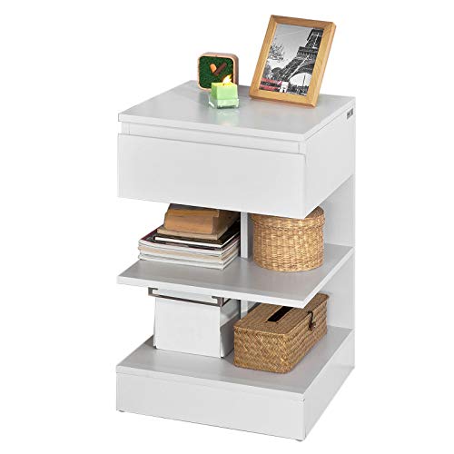 SoBuy-FBT49-W-Table-de-chevet-Table-dappoint-Bout-de-Canap-avec-1-tiroir-et-2-tagres-de-rangement-0