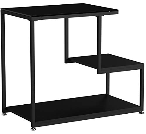 SoBuy-FBT65-Sch-Bout-de-Canap-Table-dappoint-Tables-Basses-avec-3-tagres-de-Rangement-Noir-0