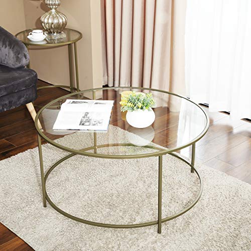 VASAGLE-Table-Basse-Ronde-Plateau-en-Verre-Tremp-Armature-Mtallique-Dore-Table-de-Salon-Bout-de-Canap-Robuste-et-Stable-Dcoratif-Dor-LGT21G-0-1