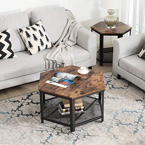 VASAGLE-Table-Basse-Vintage-Table-dappoint-Table-de-Salon-Armature-mtallique-Stable-tagre-de-Rangement-en-Treillis-Hexagonal-Aspect-Bois-LCT16X-0-1
