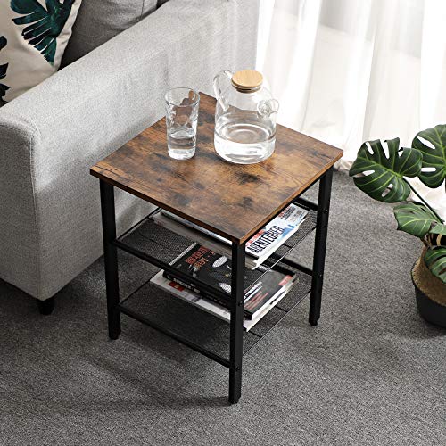 VASAGLE-Table-de-Chevet-Bout-de-Canap-Set-de-2-Table-dAppoint-de-Style-Industriel-Grand-Espace-de-Rangement-Montage-Facile-pour-Salon-Chambre-Couloir-Bureau-Rtro-LET24X-0-0
