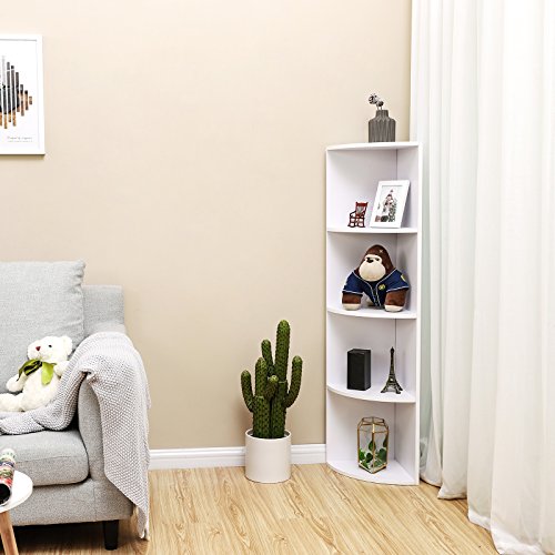 VASAGLE-tagre-dangle--4-Niveaux-tagres-de-Rangement-Autoportantes-Bibliothque-en-Bois-pour-Cuisine-Chambre-Salon-Bureau-Blanche-LBC42WT-0-1