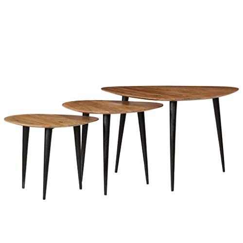 vidaXL-3x-Bois-dAcacia-Massif-Tables-Basses-Table-dAppoint-Table-Gigogne-0-0