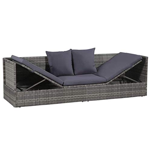 vidaXL-Canap-de-Jardin-Rsine-Tresse-Gris-Fauteuil-Chaise-de-Terrasse-Balcon-0-2