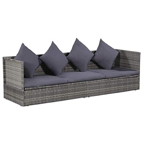 vidaXL-Canap-de-Jardin-Rsine-Tresse-Gris-Fauteuil-Chaise-de-Terrasse-Balcon-0
