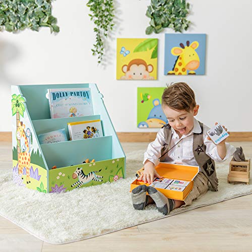 Fantasy-Fields-Bibliothque-Sunny-Safari-pour-bb-Porte-revues-en-Bois-pour-Enfants-Meubles-en-Bois-pour-Enfants-Bleu-4699-x-2953-cm-x-4763-cm-0-2