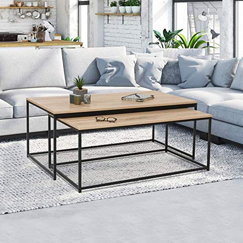 IDMarket-Lot-de-2-Tables-Basses-gigognes-Detroit-100113-Design-Industriel-0-1