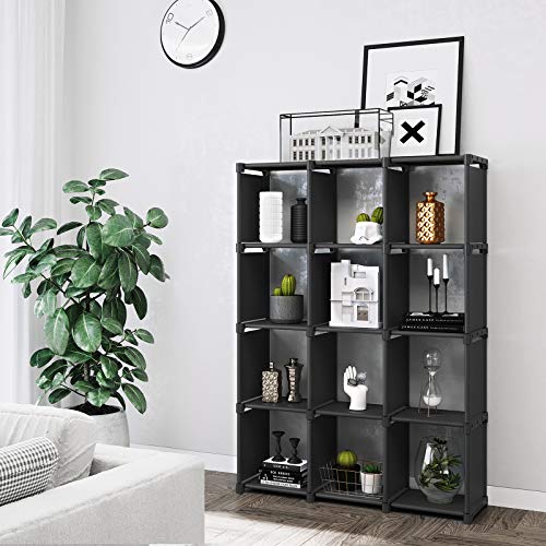 SONGMICS-Cube-de-Rangement-Bibliothque--12-Casiers-Placard-modulable-tagre-de-Rangement-au-Salon-dans-la-Chambre-Salle-de-Bain-105-x-30-x-140-cm-Maillet-en-Caoutchouc-fourni-0-0