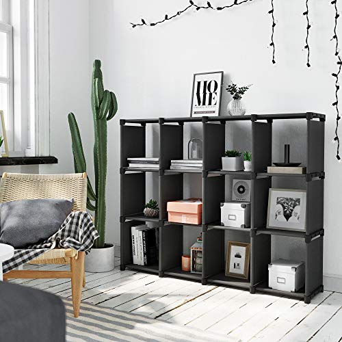SONGMICS-Cube-de-Rangement-Bibliothque--12-Casiers-Placard-modulable-tagre-de-Rangement-au-Salon-dans-la-Chambre-Salle-de-Bain-105-x-30-x-140-cm-Maillet-en-Caoutchouc-fourni-0-1