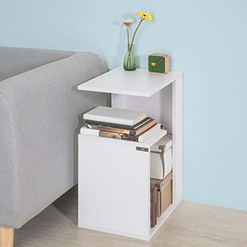 SoBuy-FBT69-W-Table-dappoint-Bout-de-Canap-Table-Caf-Porte-magasine-Porte-Revues-Blanc-0-0