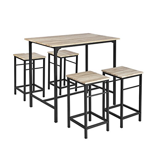 SoBuy-OGT11-N-Set-de-1-Table-4-Tabourets-Ensemble-table-de-bar-bistrot-4-tabourets-avec-repose-pieds-Table-Mange-debout-Table-haute-cuisine-0