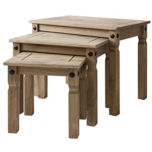 Tables-gigognes-set-de-3-en-pin-massif-srie-meubles-Corona-0