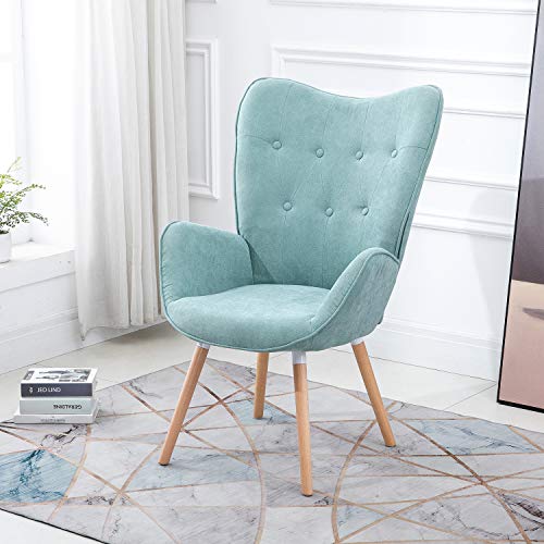 FURNISH1-Chaise-Occasionnelle-Moderne-Chaise-de-Baignoire-en-Tissu-de-Lin-boutonn-Fauteuil-de-Chambre--Coucher-Salon-rception-de-Bureau-Vert-Clair-0-0