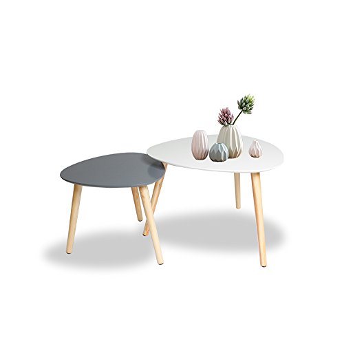 Happy-Home-Products-Ensemble-de-Table-Basse-de-2-Tables-dextrmit-de-Nidification-Blanc-Gris-des-Pattes-en-Bois-Le-Salon-Balcon-Bureau-0