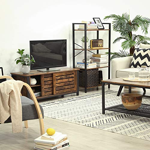 VASAGLE-Bibliothque-tagre-de-Rangement--4-Niveaux-tagre-chelle-Cadre-en-Fer-Stable-Chambre-Bureau-Style-Industriel-Marron-Rustique-LLS60BX-0-1