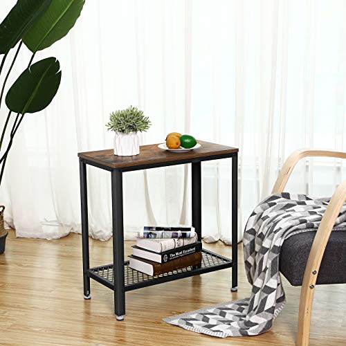 VASAGLE-Table-dappoint-Table-de-Chevet-Style-Industriel-Montage-Facile-Gain-de-Place-avec-tagre-en-Treillis-pour-Salon-Chambre-Couloir-60-x-30-x-60-cm-troit-Fer-Vintage-LET31BX-0-2