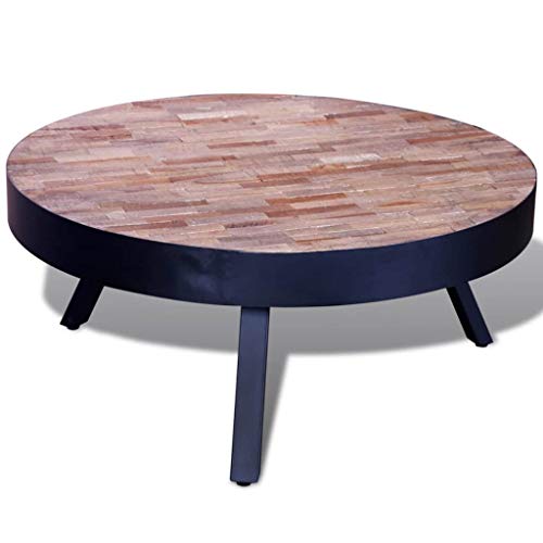 vidaXL-Table-Basse-Ronde-en-Teck-Recycl-Table-de-Canap-Table-de-Salon-Sjour-0