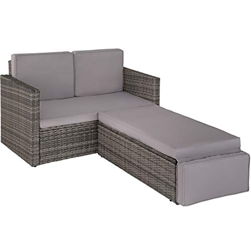 TecTake-800693-Salon-de-Jardin-Modulable-2-Personnes-en-Rsine-Tresse-1-Canap-et-1-Tabouret-Coussins-pais-Inclus-Plusieurs-Couleurs-0-0