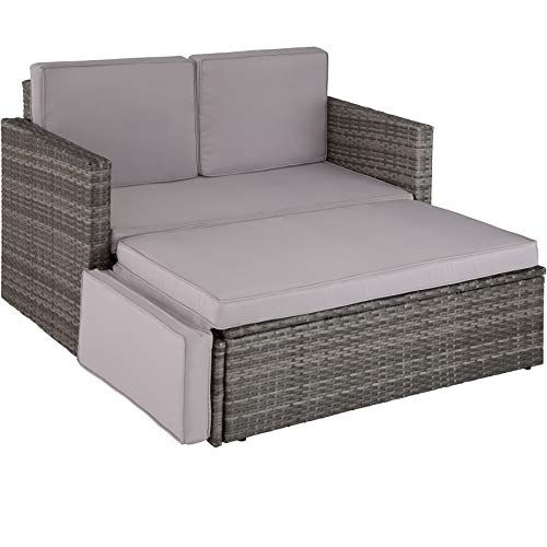 TecTake-800693-Salon-de-Jardin-Modulable-2-Personnes-en-Rsine-Tresse-1-Canap-et-1-Tabouret-Coussins-pais-Inclus-Plusieurs-Couleurs-0