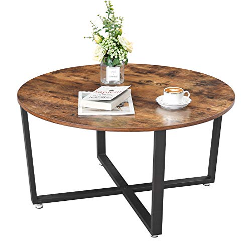 VASAGLE-Table-Basse-Ronde-Table-de-Salon-Style-Industriel-Cadre-Mtallique-Durable-Facile--Assembler-pour-Salon-Chambre--Coucher-Marron-Rustique-LCT88X-0-0