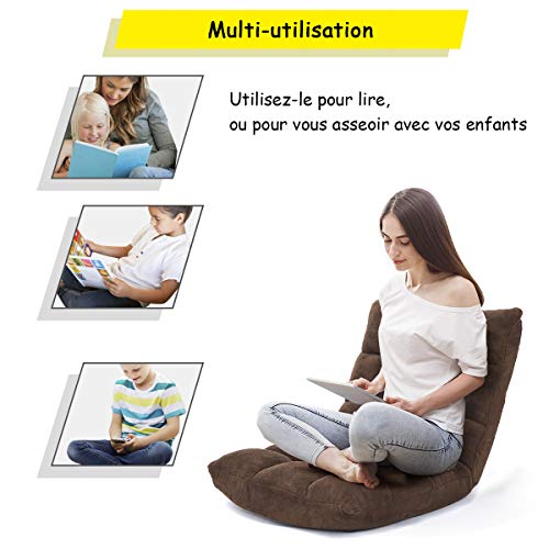 Costway-Canap-Paresseux-Tatami-Pliable-Chaise-de-Plancher-Coussin-de-Chaise-de-Lit-Sige-de-Sol-pour-Maison-Bureau-105-x-57-x-15-CM-0-2