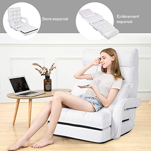 Costway-Fauteuil-Convertible-Chauffeuse-Convertible-1-Place-avec-Oreiller-5-Positions-Disponibles-pour-SalonBureauChambre-0-1