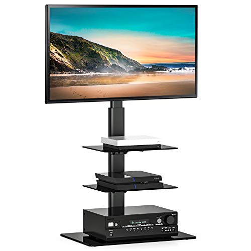 FITUEYES-Meuble-TV-Pied-avec-3-Etagres-Support-Pivotant-pour-Tlviseur-de-32--60-Pouce-Ecran-LED-LCD-Plasma-Pivotant--70-Degrs-Hauteur-Rglable-Gestion-des-cble-VESA-Max-600-x-400-mm-0