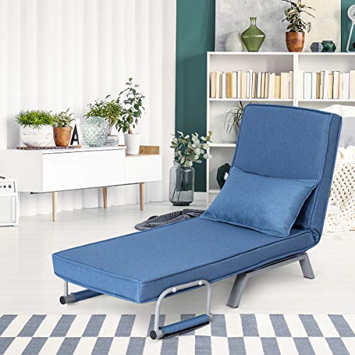 GOPLUS-Fauteuil-2-en-1-Pliable-Polyvalent-avec-Dossier-Rglable-en-5-Niveaux-Coussin-Rembourr-Couverture-Dmontable-Manche-Ergonomique-Transformable-en-Lit-0-0