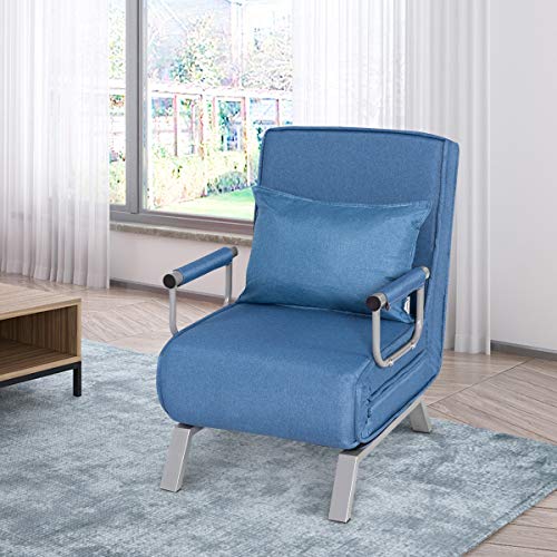 GOPLUS-Fauteuil-2-en-1-Pliable-Polyvalent-avec-Dossier-Rglable-en-5-Niveaux-Coussin-Rembourr-Couverture-Dmontable-Manche-Ergonomique-Transformable-en-Lit-0-1