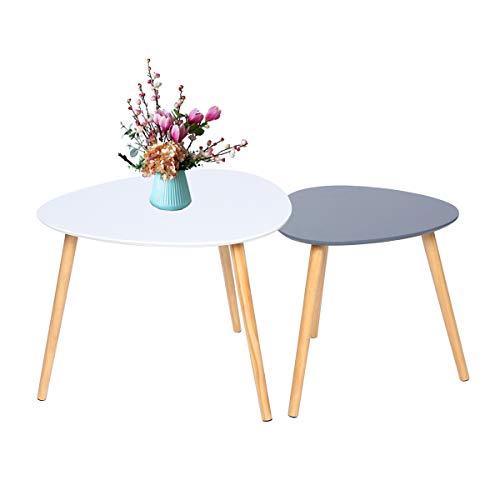 Table-basse-Ensemble-de-2-tables-dappoint-gigognes-scandinaves-Table-dappoint-triangulaire-moderne-pour-balcon-de-salon-Blanc-et-Gris-0