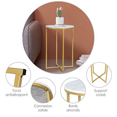 GOPLUS-Table-Basse-Ronde-Bout-de-Canap-de-Style-Moderne-pour-Salon-Chambre-Jardin-405-x-405-x-61-CM-0-2