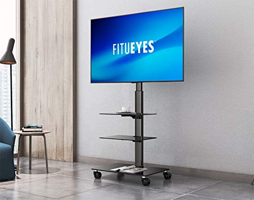 FITUEYES-Chariot-Meuble-TV-sur-roulettes-Support-Tl-Pied-pour-Ecran-de-32--60-Pouces-LED-LCD-Plasma-avec-3-tagres-Inclinable-et-Orientable-Rglable-en-Hauteur-VESA-Max-600-x-400-mm-0-2