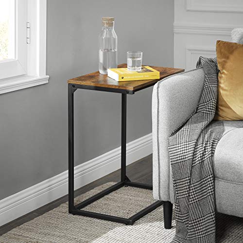 VASAGLE-Table-dappoint-Bout-de-canap-Table-de-Chevet-Table-de-lit-pour-Chambre-Salon-Structure-Simple-Stable-Style-Industriel-Marron-Rustique-et-Noir-LNT52BX-0-1