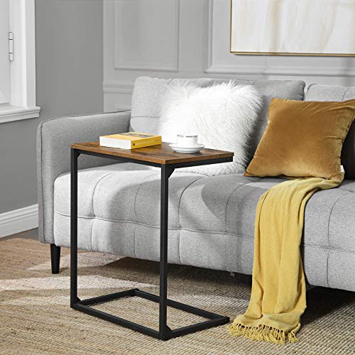 VASAGLE-Table-dappoint-Bout-de-canap-Table-de-Chevet-Table-de-lit-pour-Chambre-Salon-Structure-Simple-Stable-Style-Industriel-Marron-Rustique-et-Noir-LNT52BX-0-2